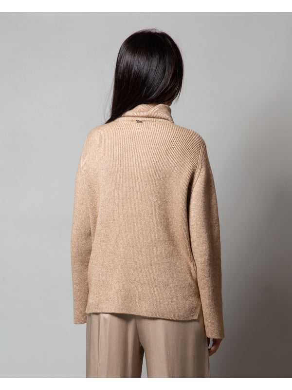 Beige High-neck Knit