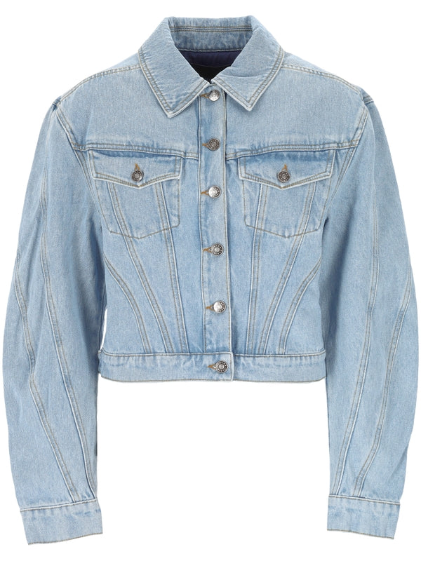 Mugler Sky Blue Trucker Jacket