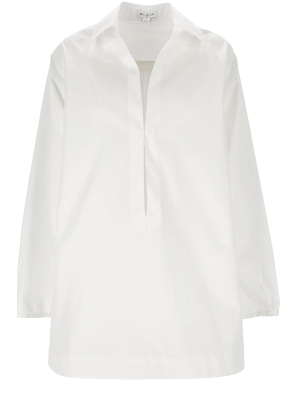 White Cotton Long Shirt