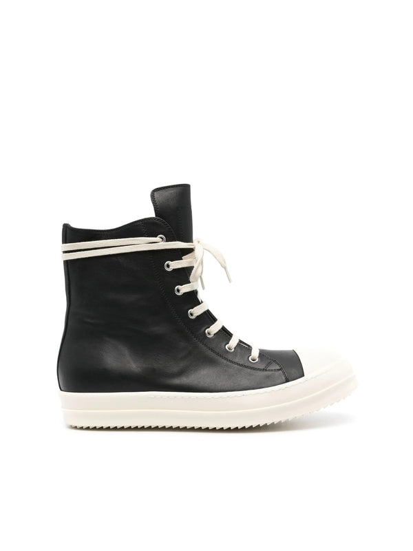 Rick Owens Black High Top Sneakers