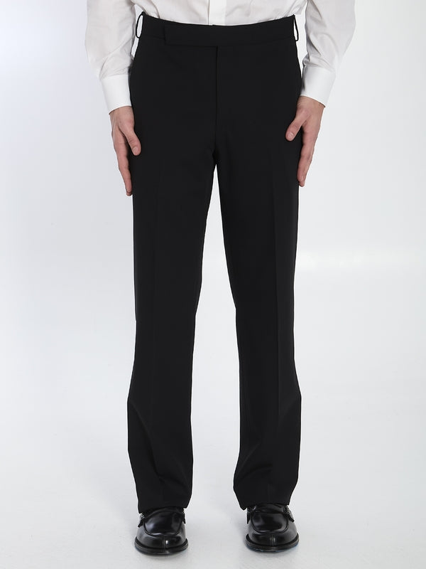 Straight Wool Tailored Pants