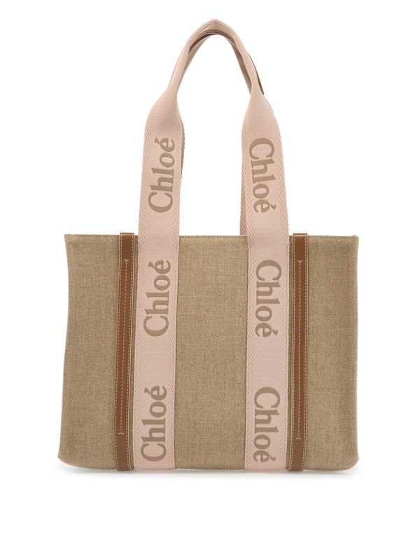 Woody Logo Strap Medium Tote
  Bag