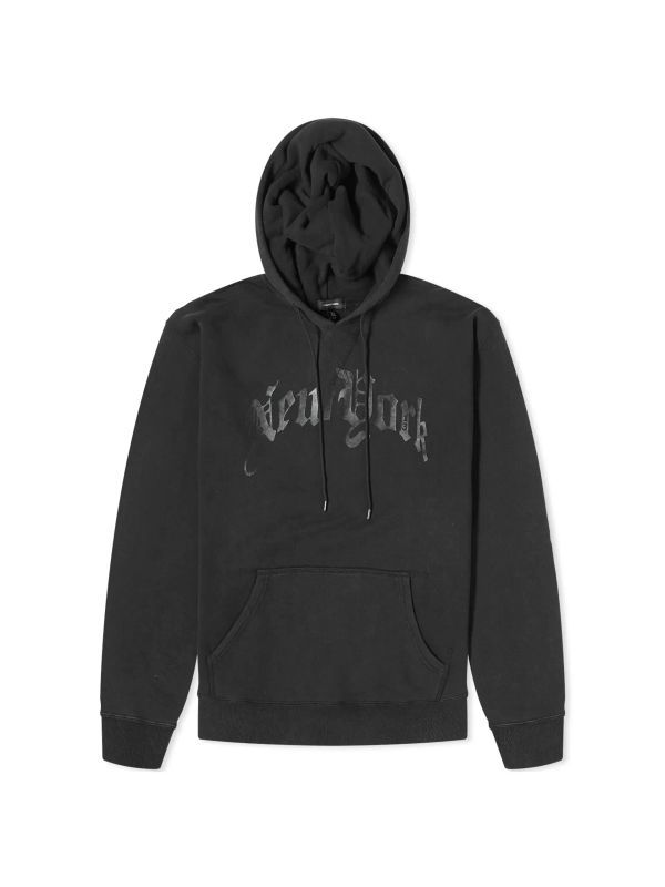 New York Logo Printing Drawstring Cotton Hoodie