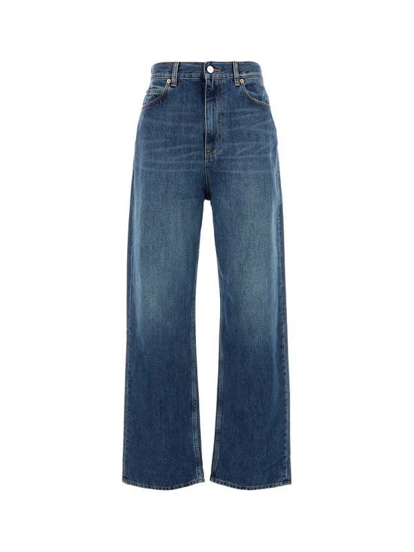 Back Logo Patch Denim Pants