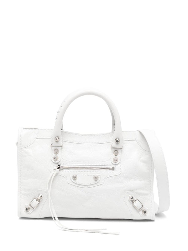 Balenciaga City Small White Tote Bags