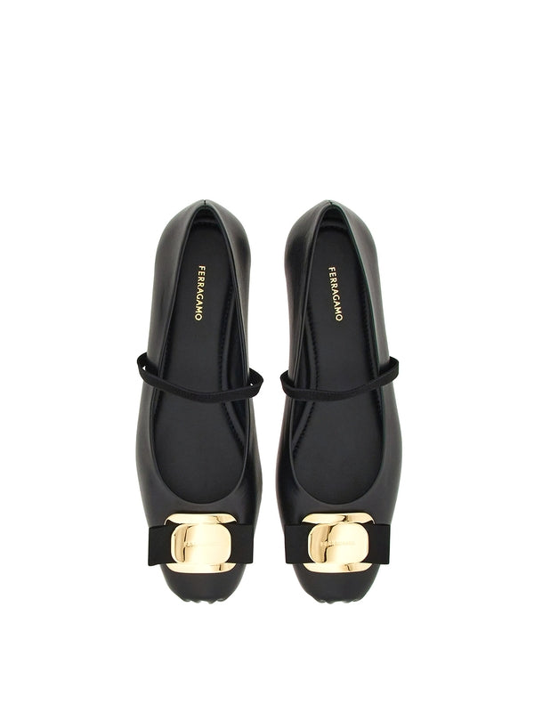 New Vara Bow Lambskin Flat Shoes