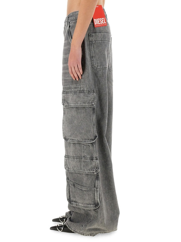 Multi-pocket Washing Cargo Denim Pants