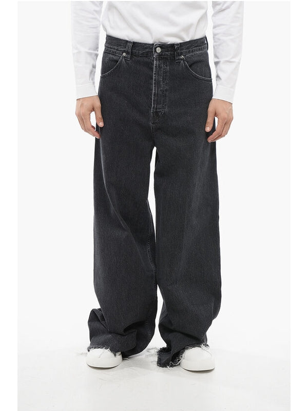 Black Cotton Denim Pants