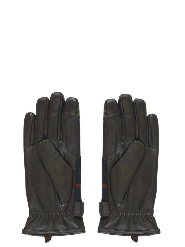 Aubrey Check Pattern Leather Gloves