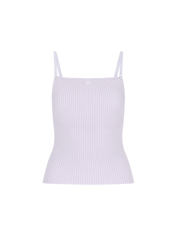 Courrèges - Logo Patch Ribbed Tank Top - Jente
