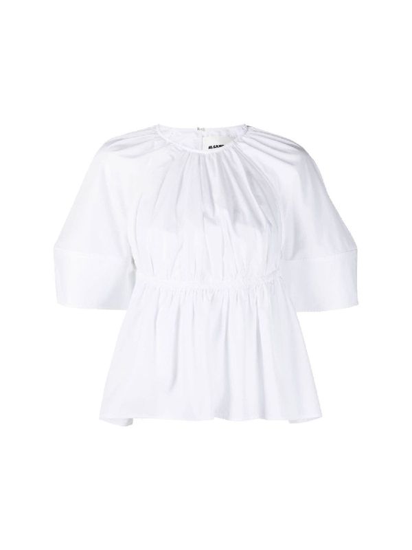 Pleated Cutout Gathered Blouse