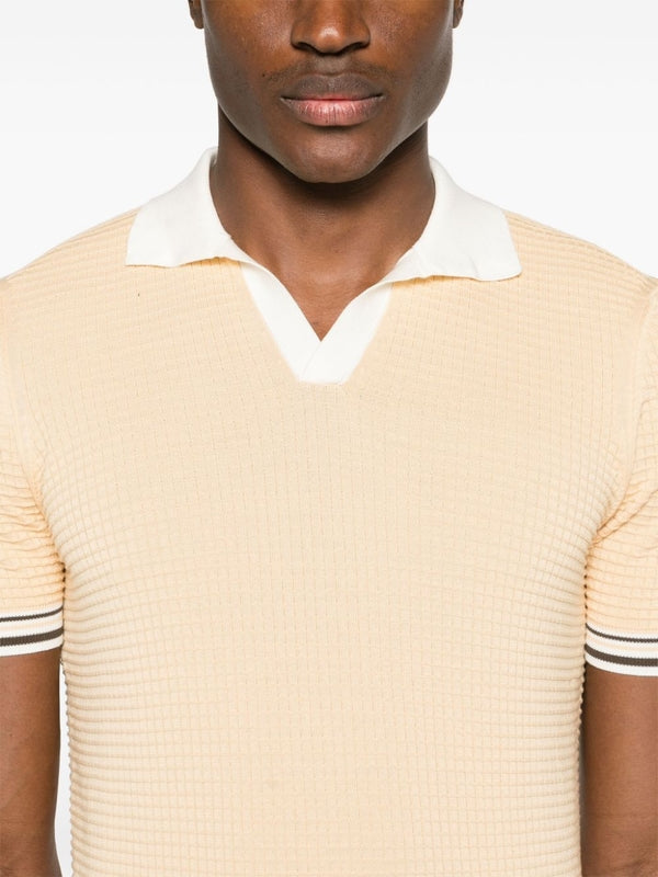 Waffle Cotton Short Sleeve Polo Shirt