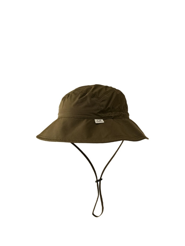 Logo Patch Drawstring Bucket Hat