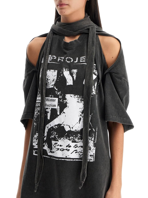 Graphic Logo Printing Cutout Mini Dress