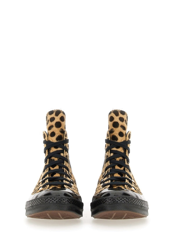 Converse Gold Black High Top Sneakers