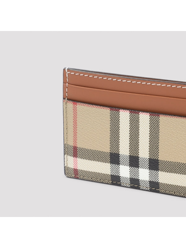 Burberry Checked Beige Card Holders
