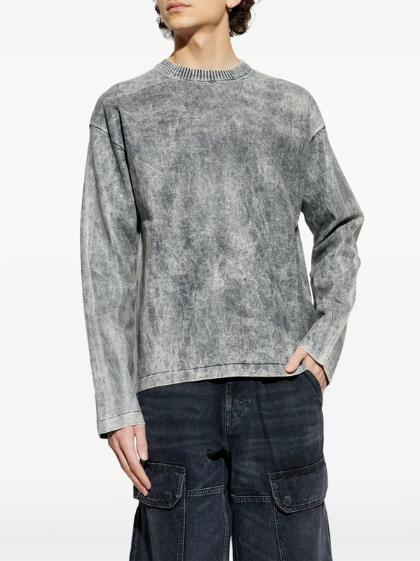 Washing Denim Long Sleeve Top