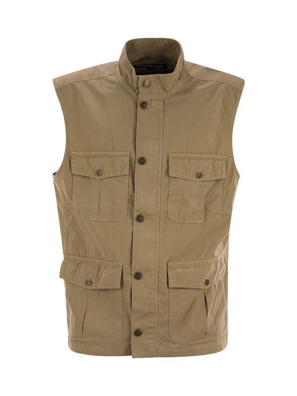 High Neck Multi-Pocket Cotton Vest