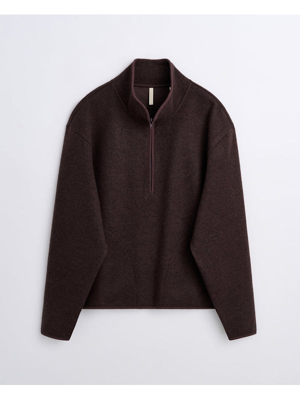 Wool Half-zip Brown Knit
