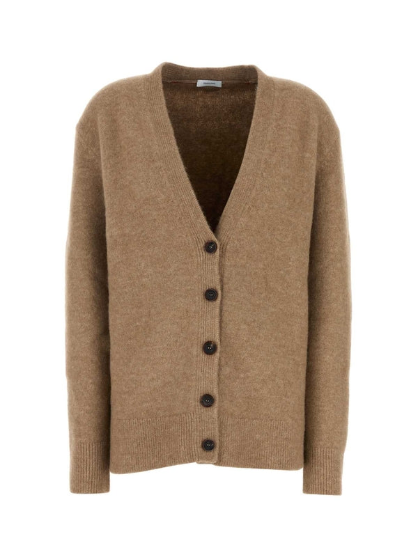 V-neck Cashmere Silk Knit Cardigan