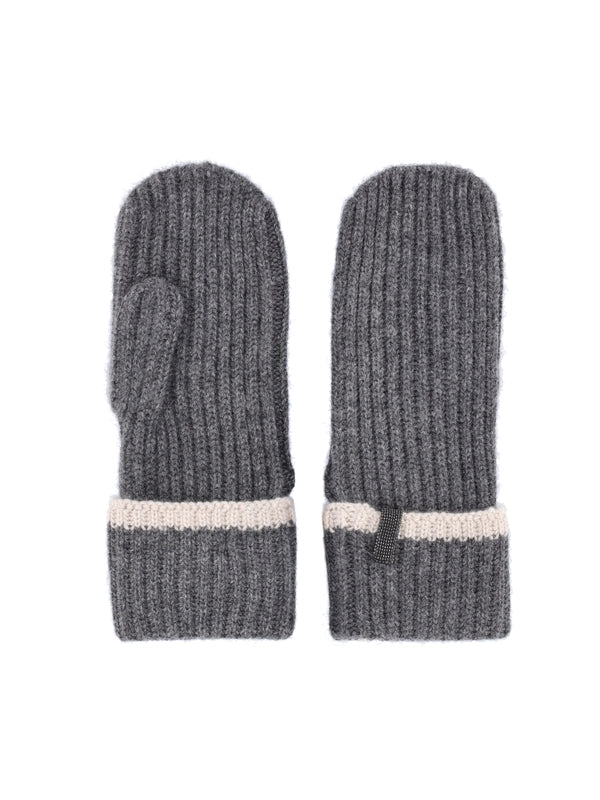 Monili Detail Cashmere Gloves