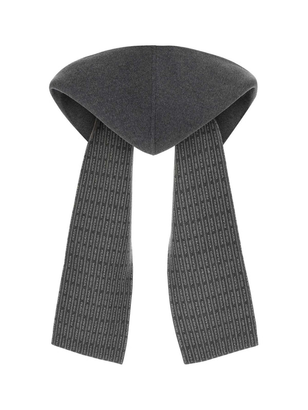 Triangle Patch Pocket Wool Hooded Scarf