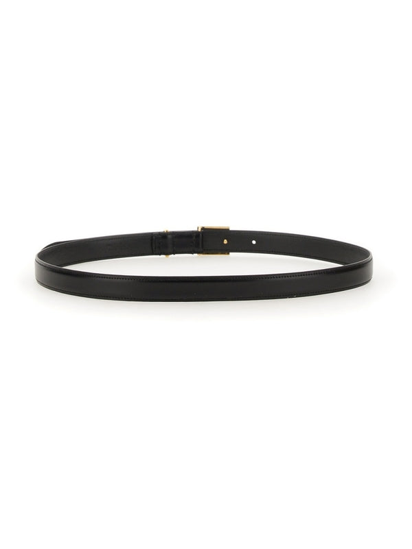 Lowell Logo Buckle Leather Belt