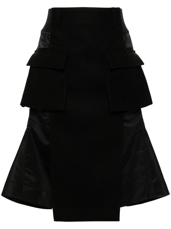 Wool Nylon Twill Skirt