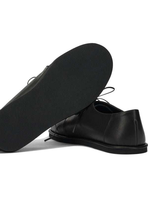 Auralee Black Leather Lace-Up Shoes