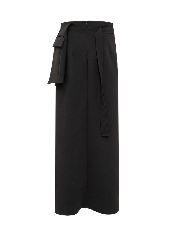 Tailored Pocket Panel Slit Skirt