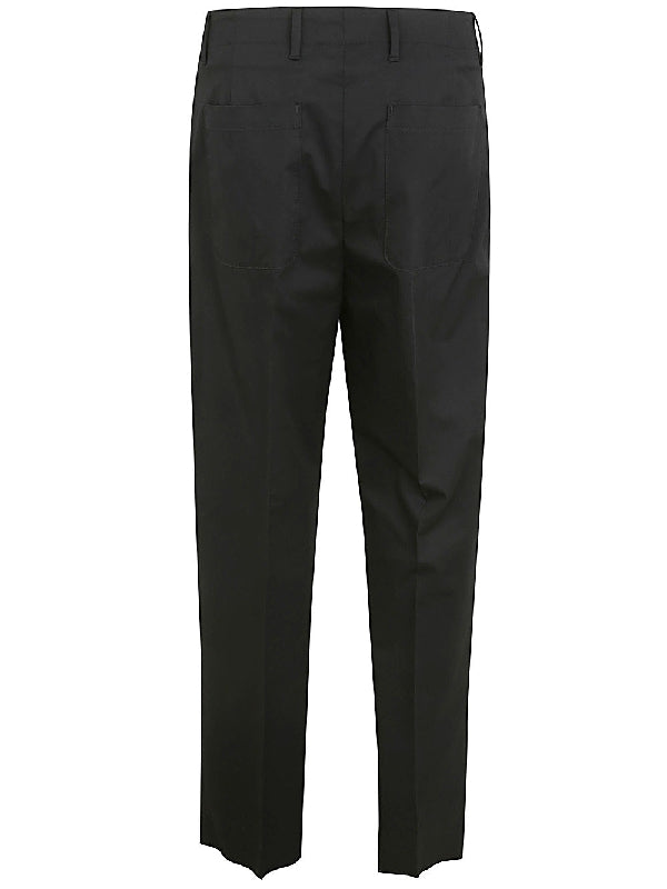 Black Cotton Tailored Pants