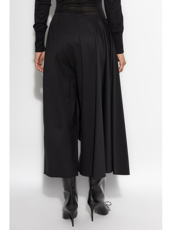 Asymmetric Skirt Wool Pants