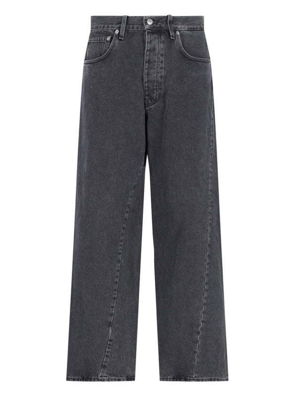 Wide Twist Denim Pants