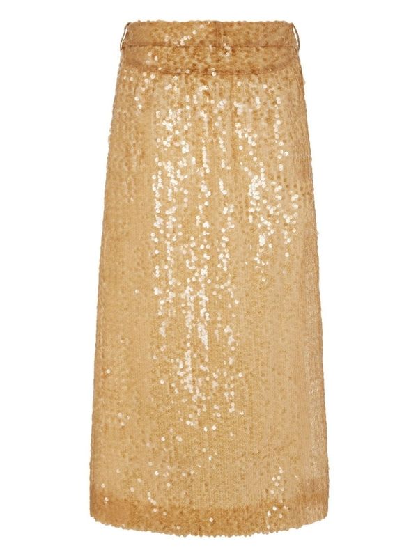 Allover Sequin Button Skirt