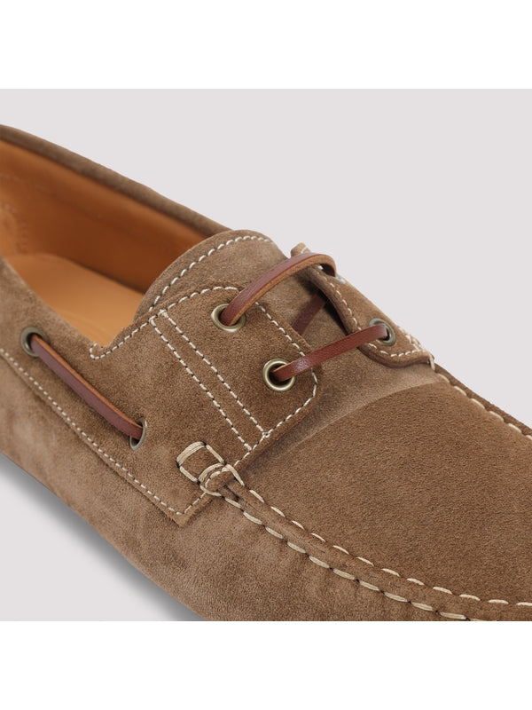 Stitch Detail Suede Boat Shoes