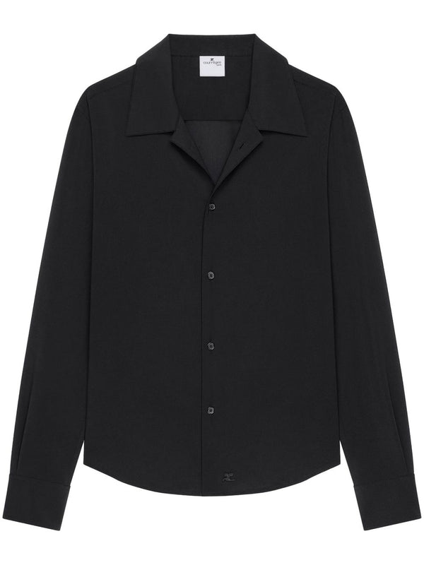 Camp Collar Cotton Blend Shirt