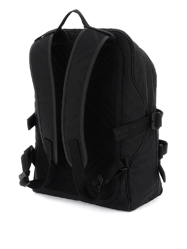 Check Jacquard Zipper Pocket Backpack - Jente