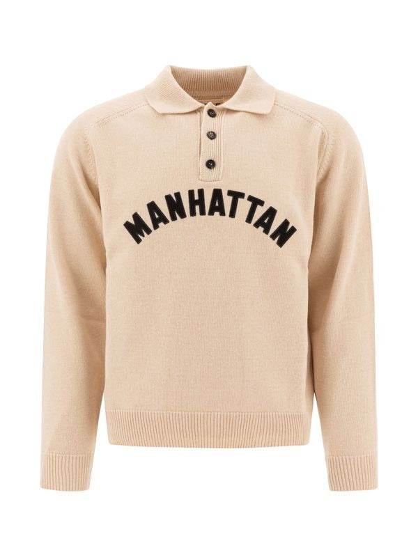 Logo Detail Wool Polo Shirt