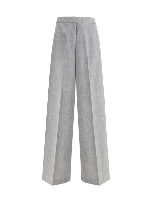 Wool Nylon Blend Wide Pants