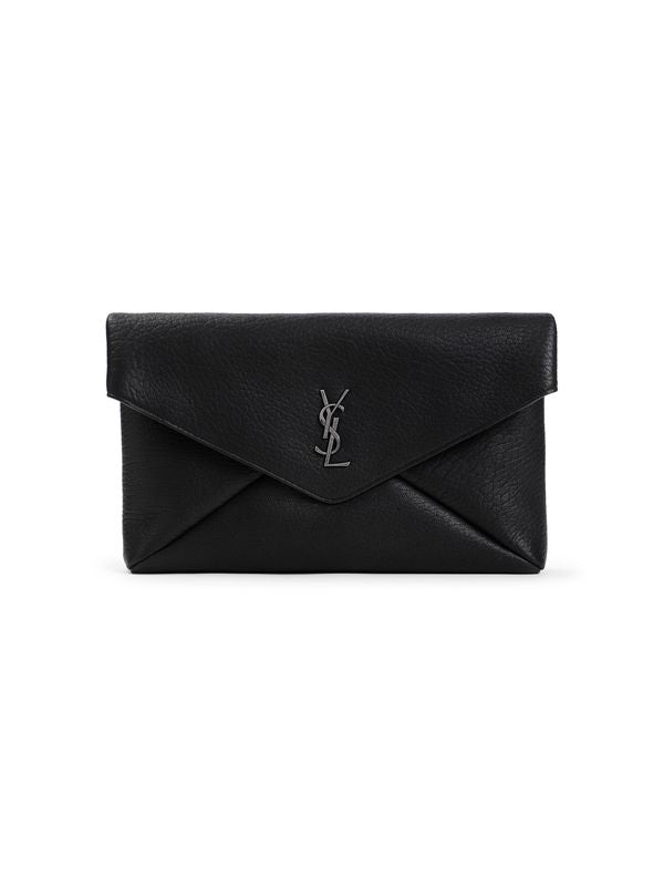 Envelope Logo Leather Clutch
  Bag