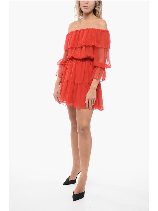 Silk Chiffon Mini Dress