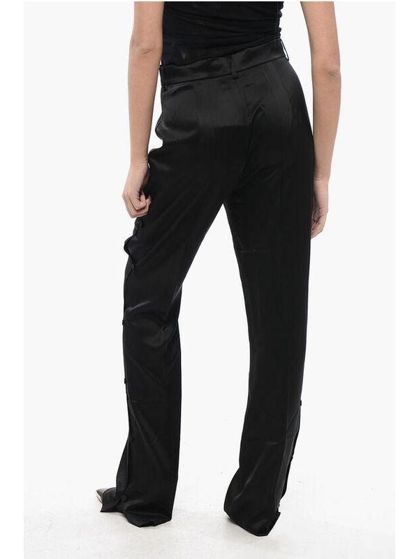 Felina Side Button Satin Pants