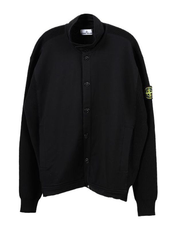 Wappen Patch High-neck Cotton Cardigan