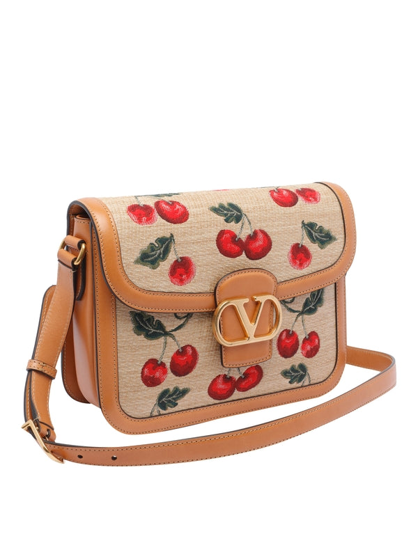 9to5 Logo Buckle Raffia Shoulder Bag