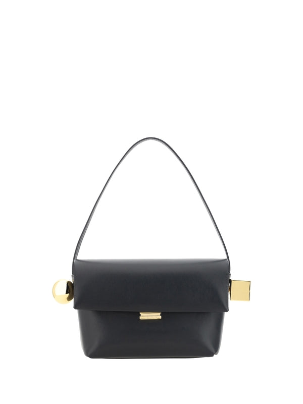 Rond Carre Flap Leather Shoulder Bag
