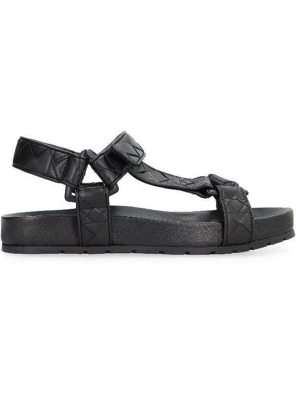 Woven Pattern Velcro Calfskin
  Sandals