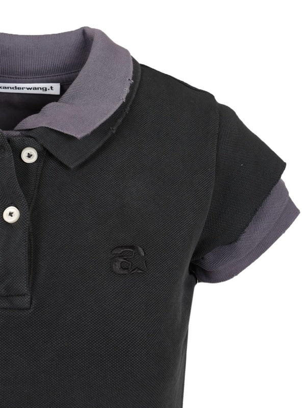 Layered Shrunken Polo Shirt