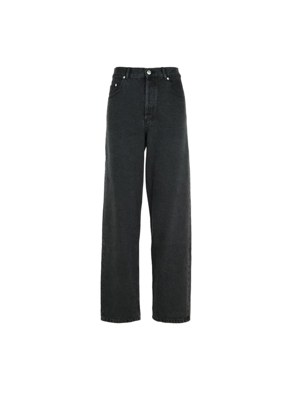 Black Cotton Denim Pants