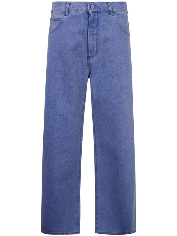 Washed Cotton Denim Pants