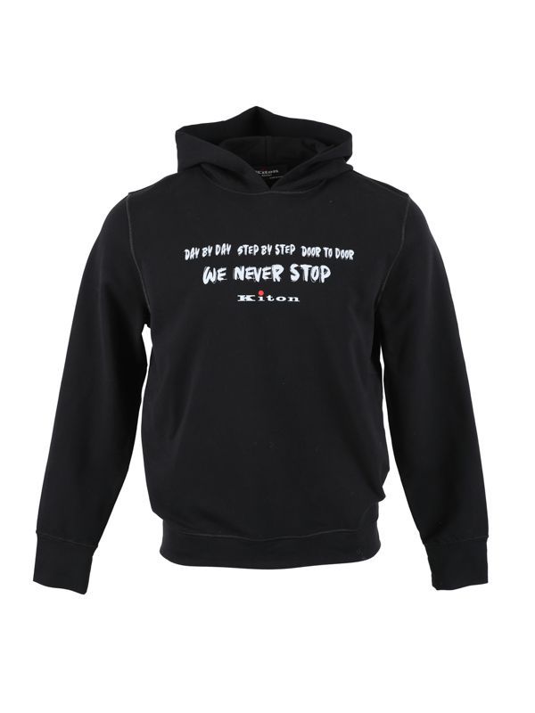 Logo Lettering Cotton Hoodie